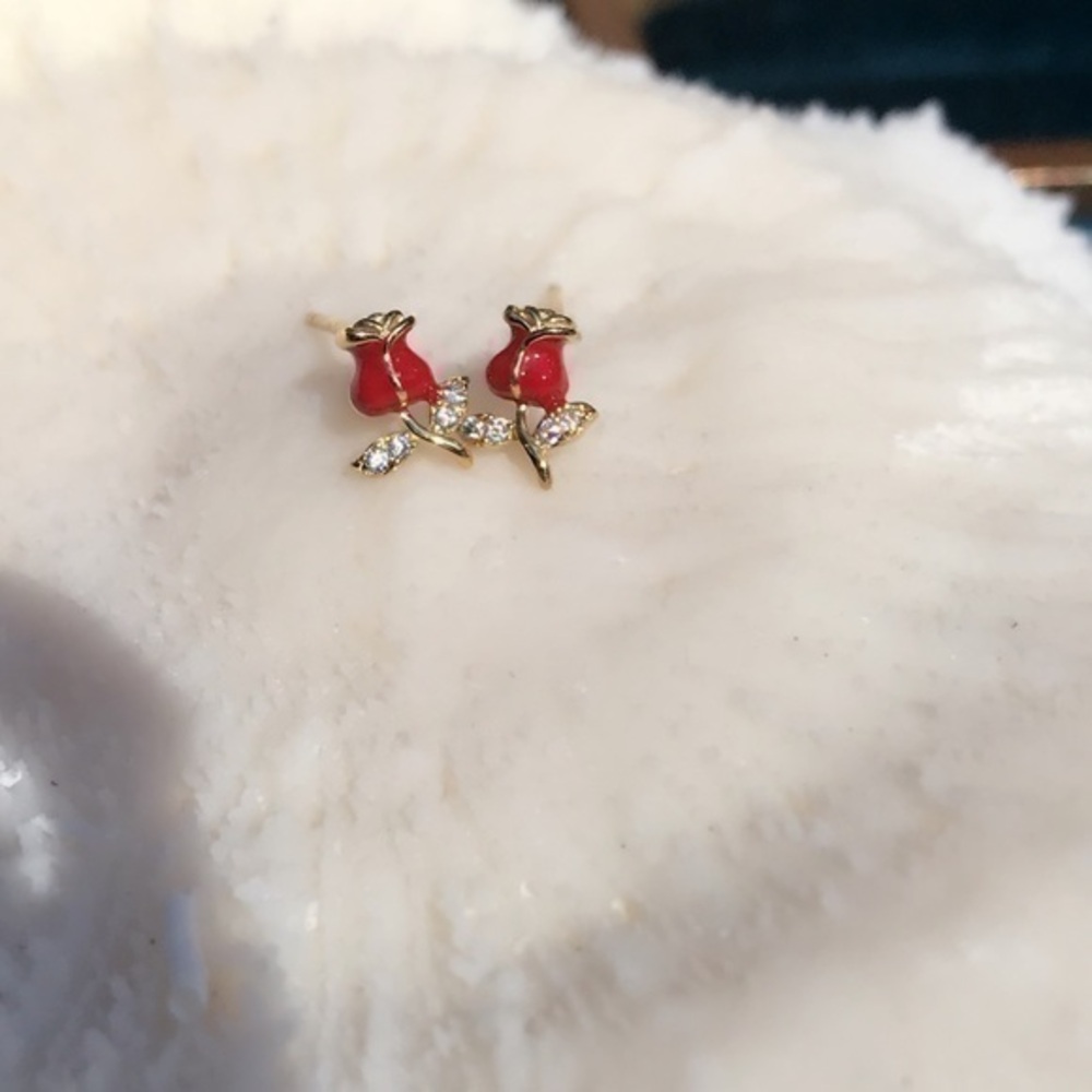 COPY - Rose sterling silver earrings
